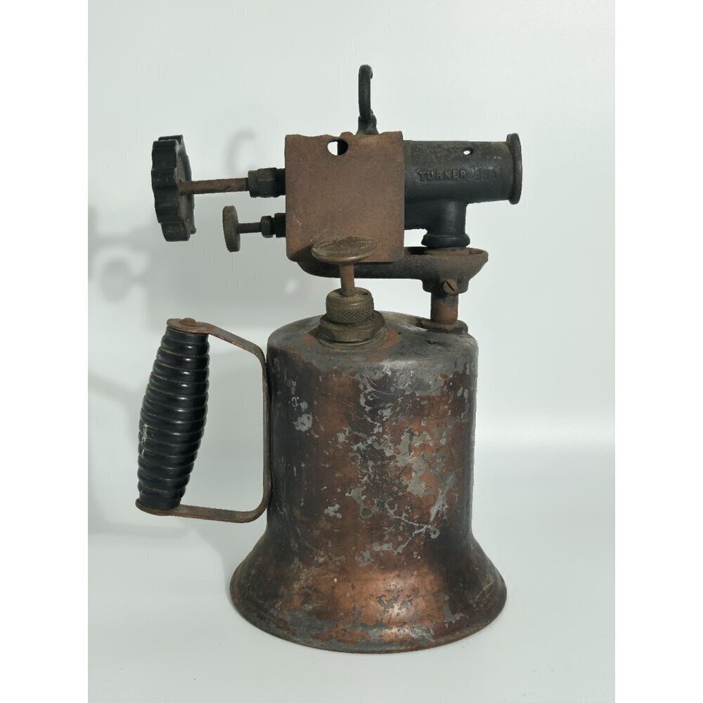 Vintage The Turner Brass Works Sycamore Ill Copper Blow Torch With Black Handle - Picture 3 of 16